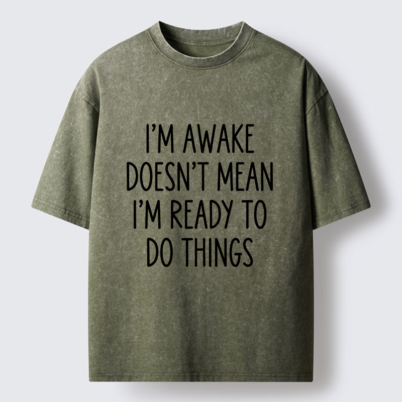 Tokyo-Tiger Morning Vibe Funny Meme Washed T-Shirt