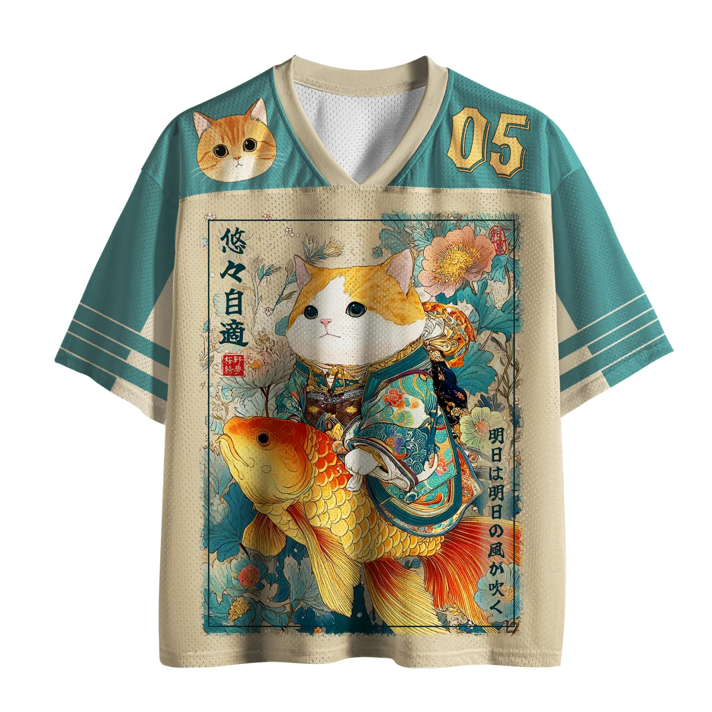 Tokyo-Tiger Lucky Koi Cat Mesh Jersey