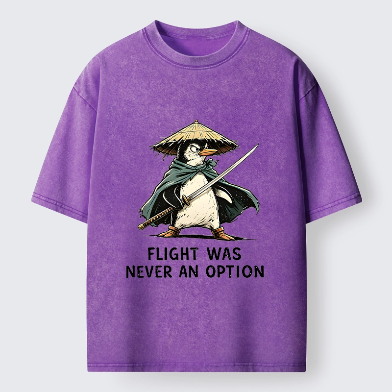 Tokyo‑Tiger Samurai Penguin Washed T‑Shirt