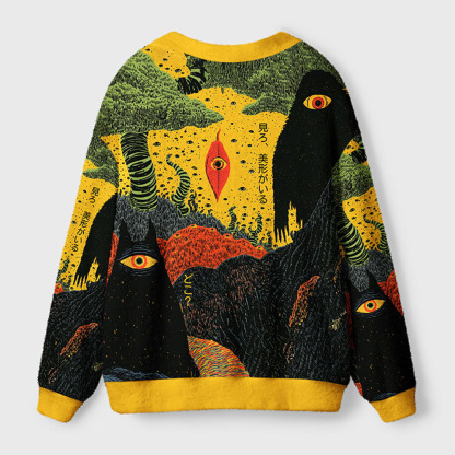 Tokyo-Tiger Watching From The Shadows Ugly Cardigan Sweater