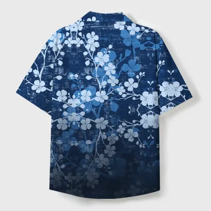 Tokyo-Tiger Midnight Blossoms Cuban Collar Shirt