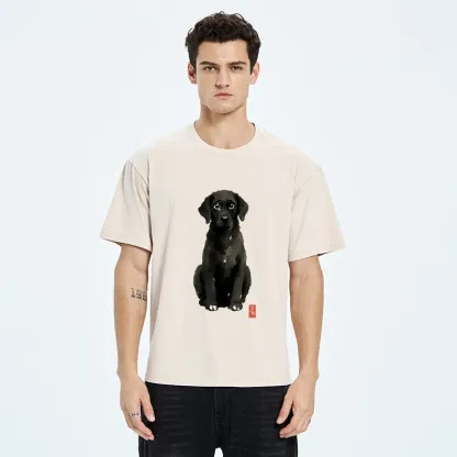 Tokyo‑Tiger Quirky Ink Dog Washed T‑Shirt