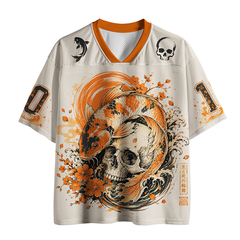 Tokyo-Tiger Koi Skull Art Mesh Jersey Sale