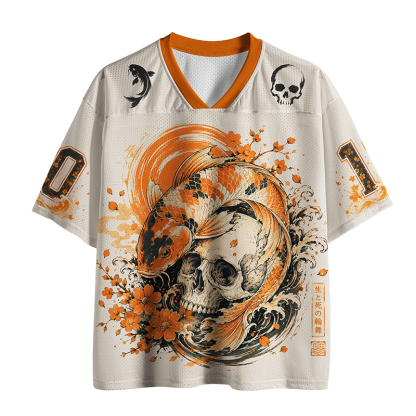 Tokyo-Tiger Koi Skull Art Mesh Jersey