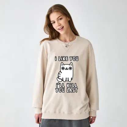 Tokyo-Tiger Cats And Humans Have A Love-hate Relationship Washed Terry Sweatshirt