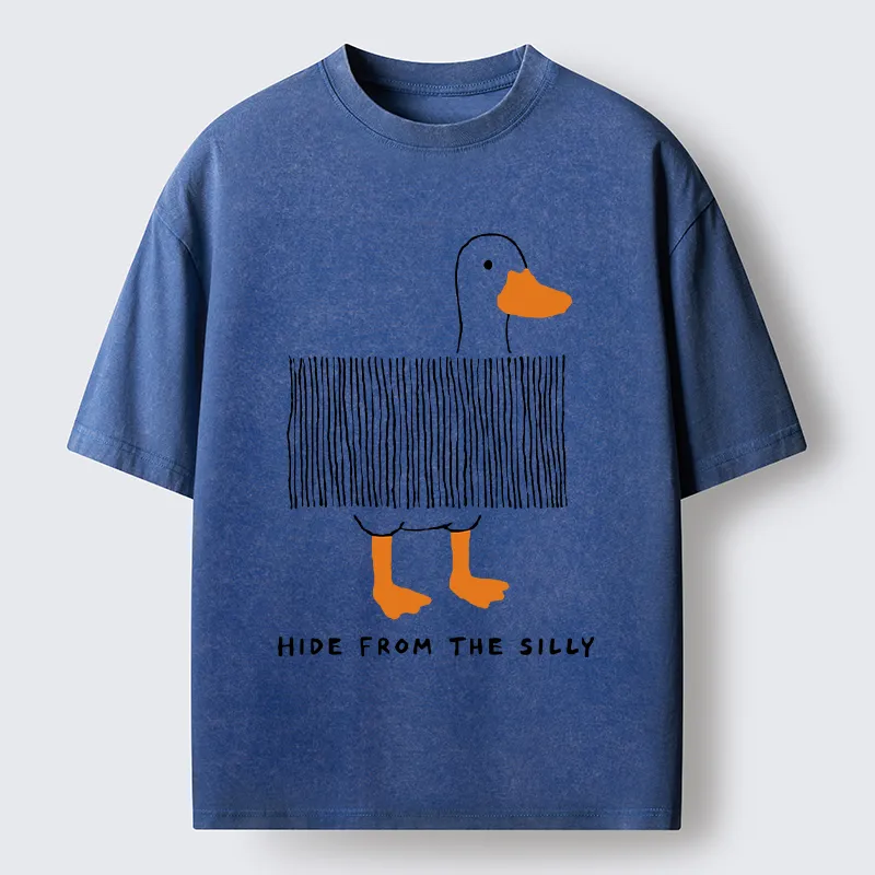 Tokyo-Tiger Funny Hiding Goose Meme Washed T-Shirt