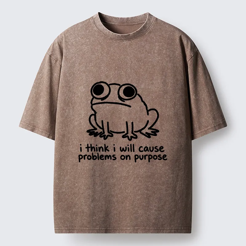 Tokyo-Tiger Funny Frog Quote Washed T-Shirt