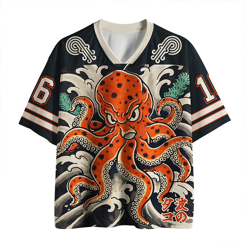 Tokyo-Tiger Octopus In The Waves Mesh Jersey
