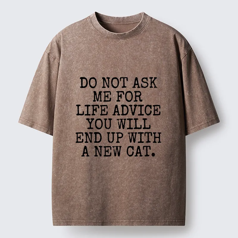 Tokyo‑Tiger New Cat Advice Funny Meme Washed T‑Shirt Sale