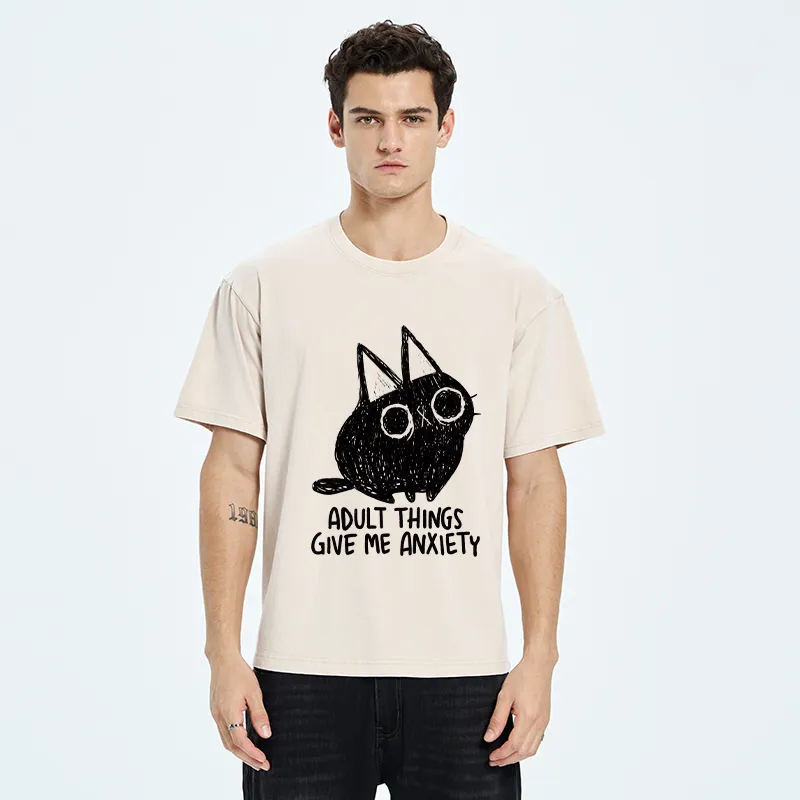 Tokyo-Tiger Adult Anxiety Washed T-Shirt