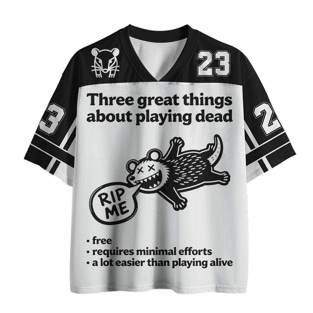 Tokyo-Tiger Funny Possum Playing Dead Mesh Jersey