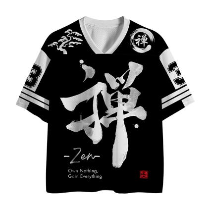 Tokyo-Tiger Japanese Zen Kanji Mesh Jersey