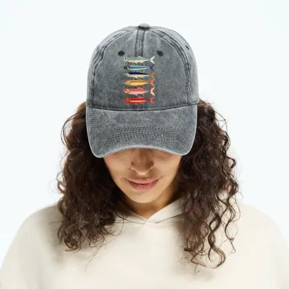 Tokyo-Tiger Colorful Fish Stack Washed Cap