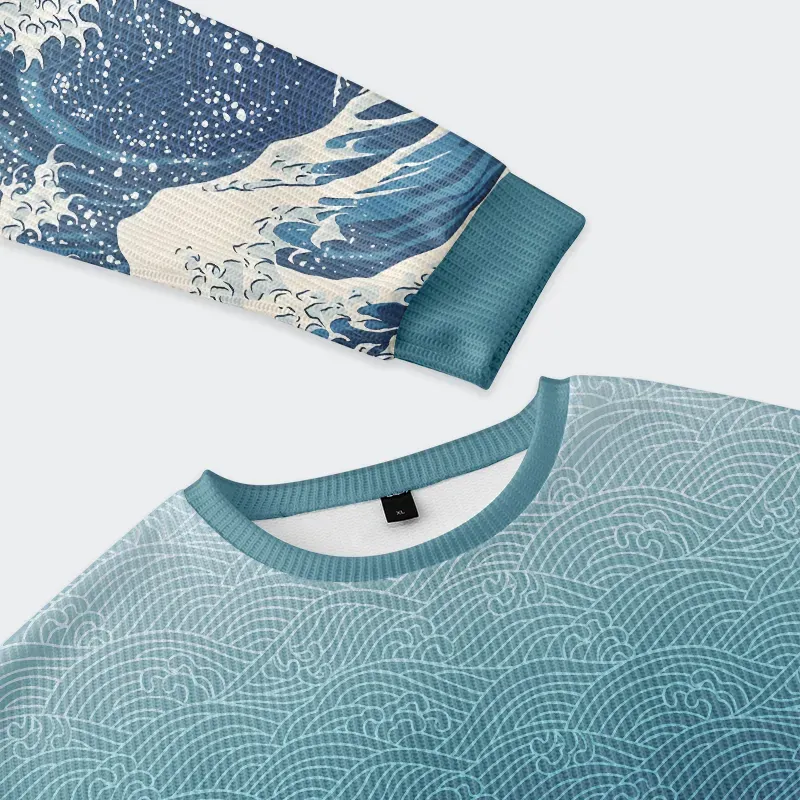 Tokyo-Tiger The Great Wave Off Fuji Christmas Ugly Sweatshirt