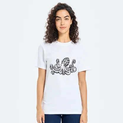 Tokyo-Tiger Sea Creature Loves Cold Brew Drinks Classic T-Shirt