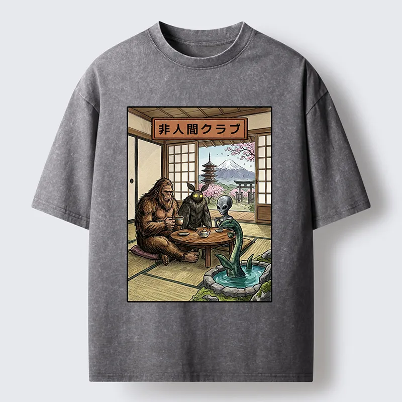 Tokyo-Tiger Monster Tea Party Washed T-Shirt