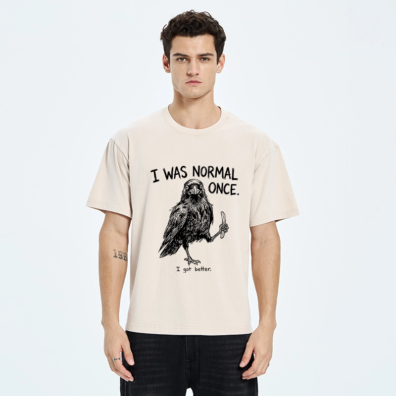 Tokyo‑Tiger Funny Crow Meme Washed T‑Shirt