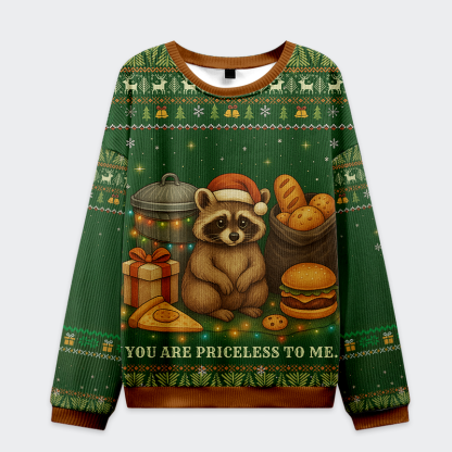 Tokyo-Tiger You Are Priceless Raccoon Christmas Ugly Sweatshirt
