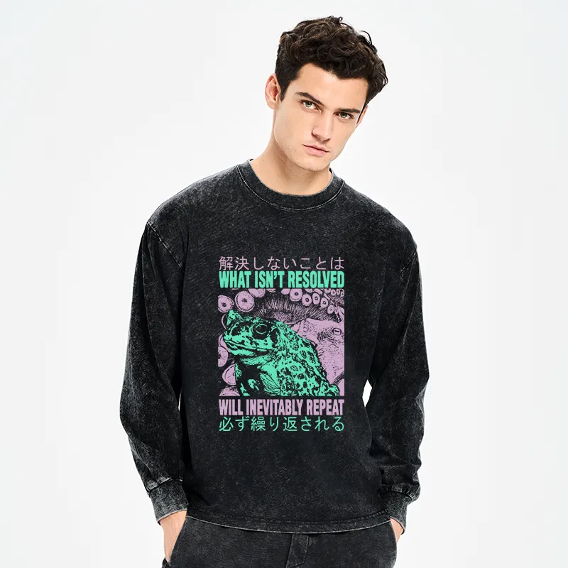 Tokyo-Tiger What Ist Resolved Forg Washed Long Sleeve T-Shirt