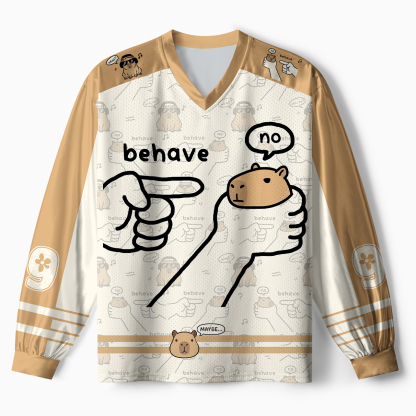 Tokyo-Tiger Dishonest Capybara Paneled Long Sleeve Jersey