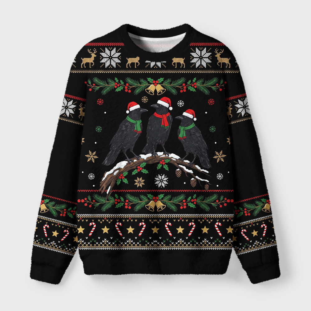 Tokyo-Tiger Crow Group Funny Meme Fuzzy Christmas Ugly Sweatshirt