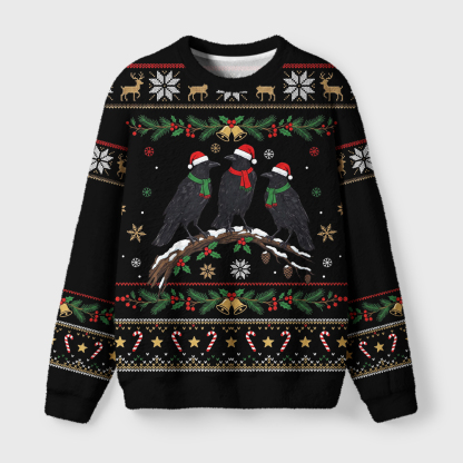 Tokyo-Tiger Crow Group Funny Meme Fuzzy Christmas Ugly Sweatshirt