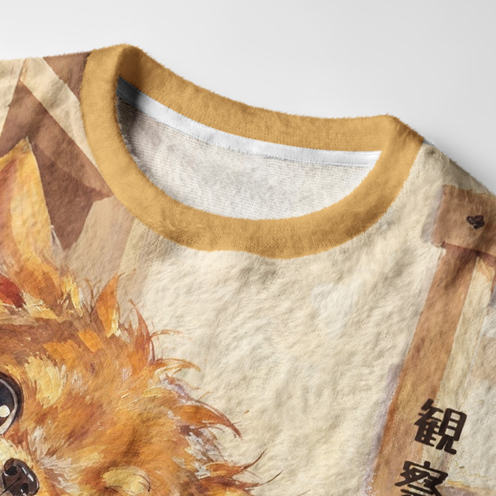 Tokyo-Tiger Peek-a-Pup Fuzzy Christmas Ugly Sweatshirt