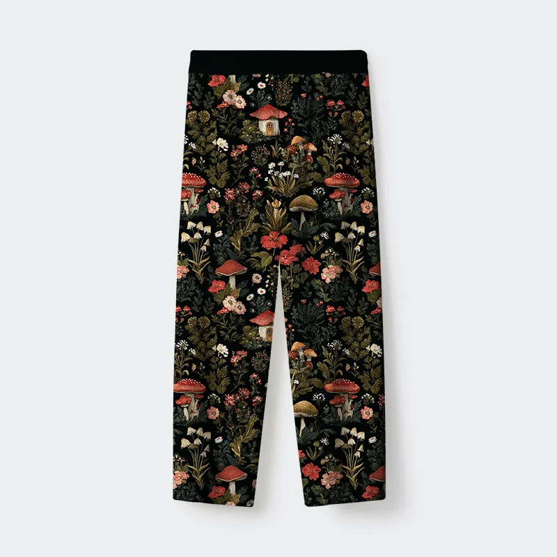 Tokyo-Tiger Enchanted Forest Mushroom Flannel Pajama Set