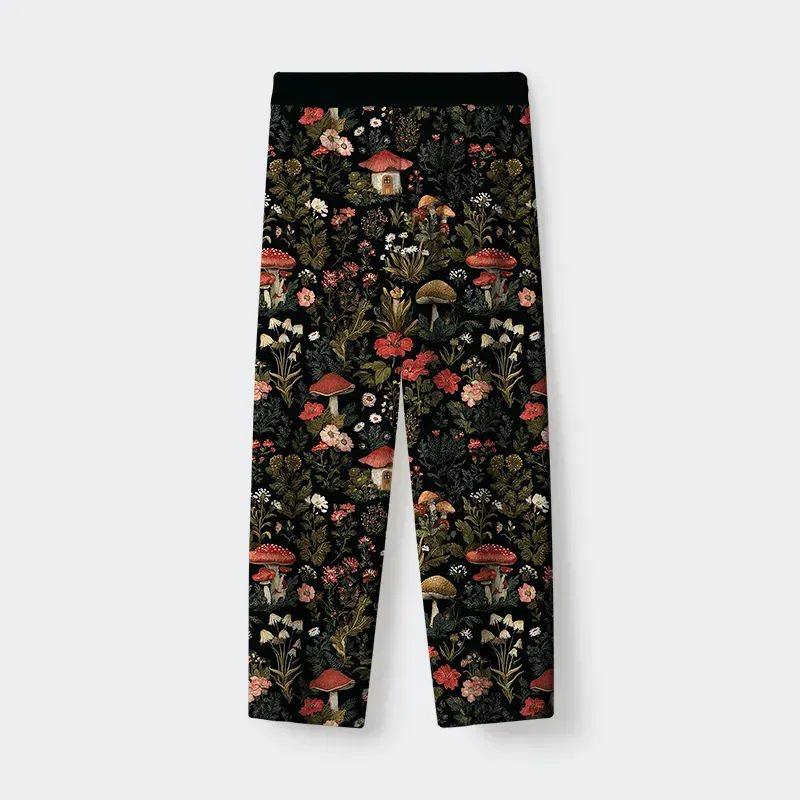 Tokyo-Tiger Enchanted Forest Mushroom Flannel Pajama Set