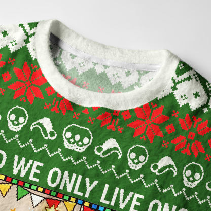 Tokyo-Tiger Overtime‑Skeleton Christmas Fuzzy Christmas Ugly Sweatshirt