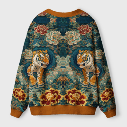 Tokyo-Tiger Imperial Tiger Tapestry Special Version Ugly Cardigan Sweater