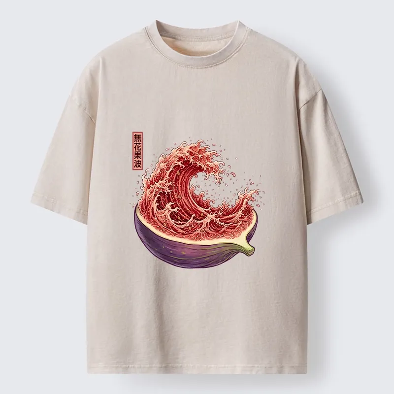 Tokyo‑Tiger Funny Fruit Wave Washed T‑Shirt