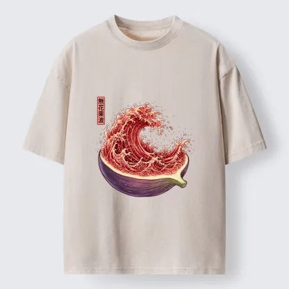 Tokyo‑Tiger Funny Fruit Wave Washed T‑Shirt