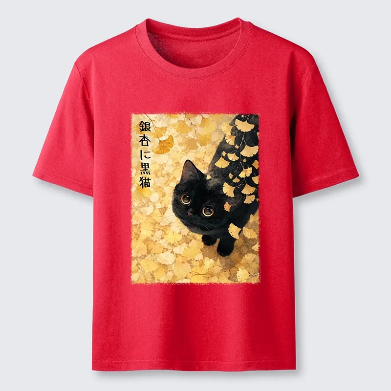 Tokyo-Tiger Ginkgo Black Cat Art Classic T-Shirt