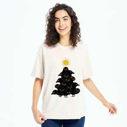 Tokyo-Tiger Crow Christmas Tree Washed T-Shirt