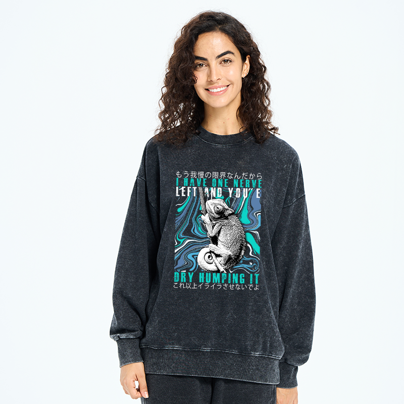 Tokyo-Tiger I Have One Nerve Chameleon Washed Sweatshirt