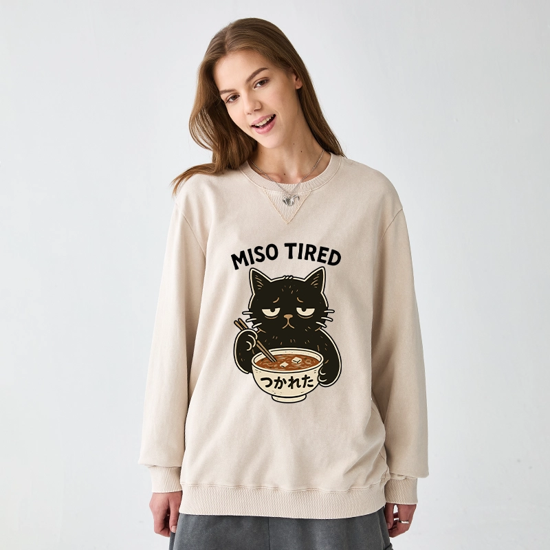 Tokyo-Tiger I’m So Tired Washed Terry Sweatshirt