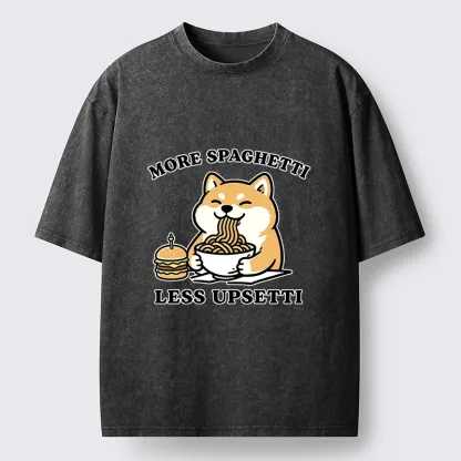 Tokyo‑Tiger Funny Spaghetti Dog Washed T‑Shirt