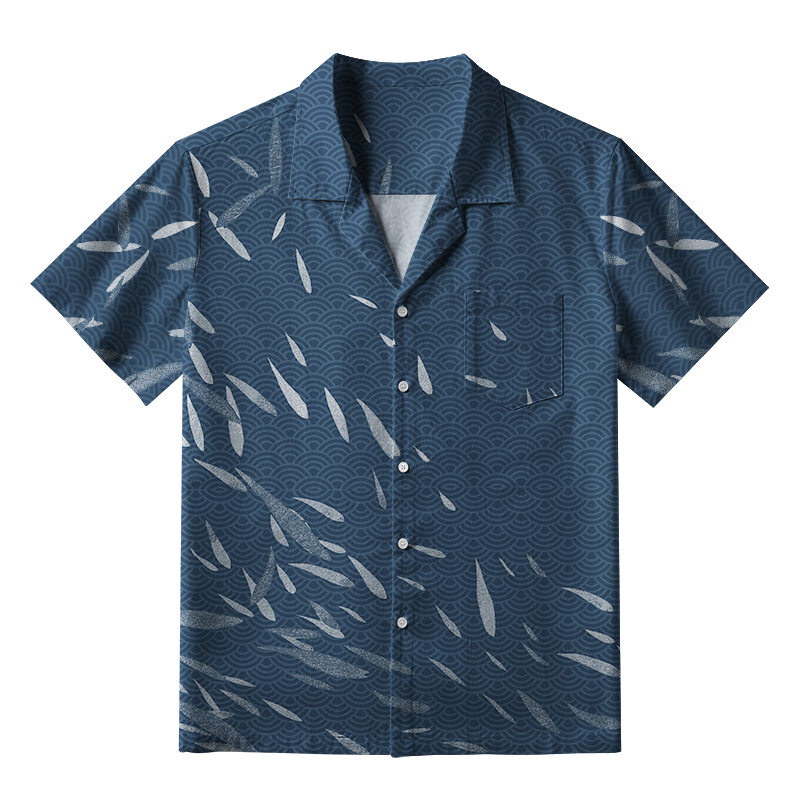 Tokyo-Tiger Falling Leaves And Ripples Aloha Hawaiian Shirt
