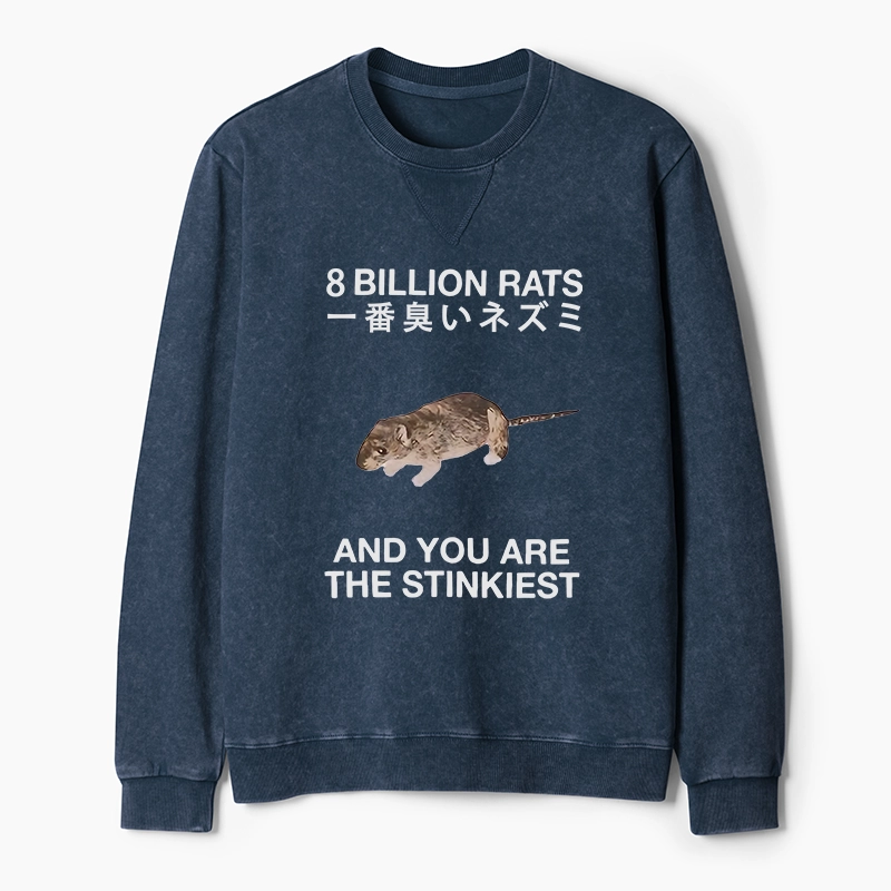 Tokyo-Tiger World's Stinkiest Rat Washed Terry Sweatshirt