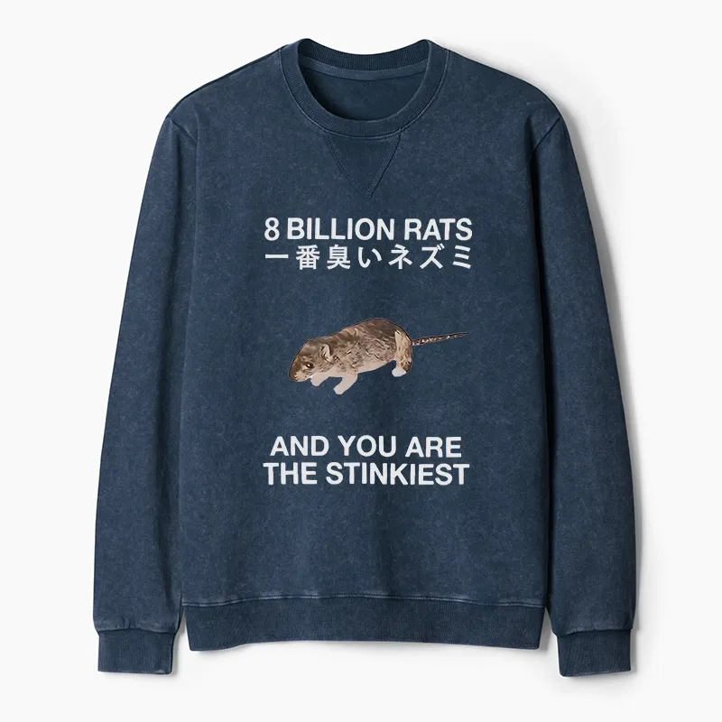 Tokyo-Tiger World's Stinkiest Rat Washed Terry Sweatshirt