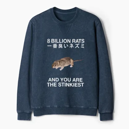 Tokyo-Tiger World's Stinkiest Rat Washed Terry Sweatshirt