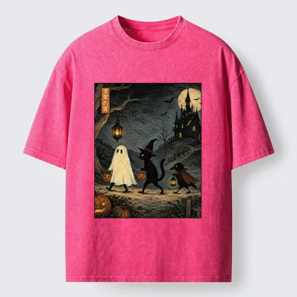 Tokyo-Tiger Vintage Halloween Crew Washed T-Shirt