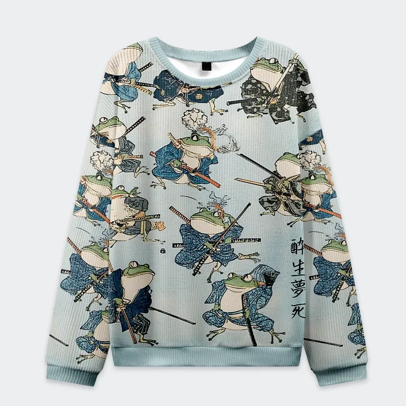 Tokyo-Tiger Frog Samurai Christmas Ugly Sweatshirt