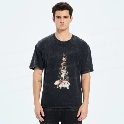 Tokyo-Tiger Australian Christmas Tree Washed T-Shirt