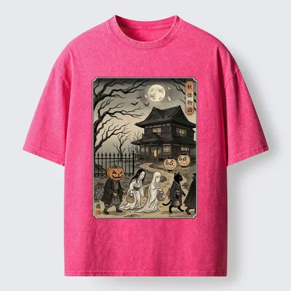 Tokyo-Tiger Vintage Yokai Art Washed T-Shirt