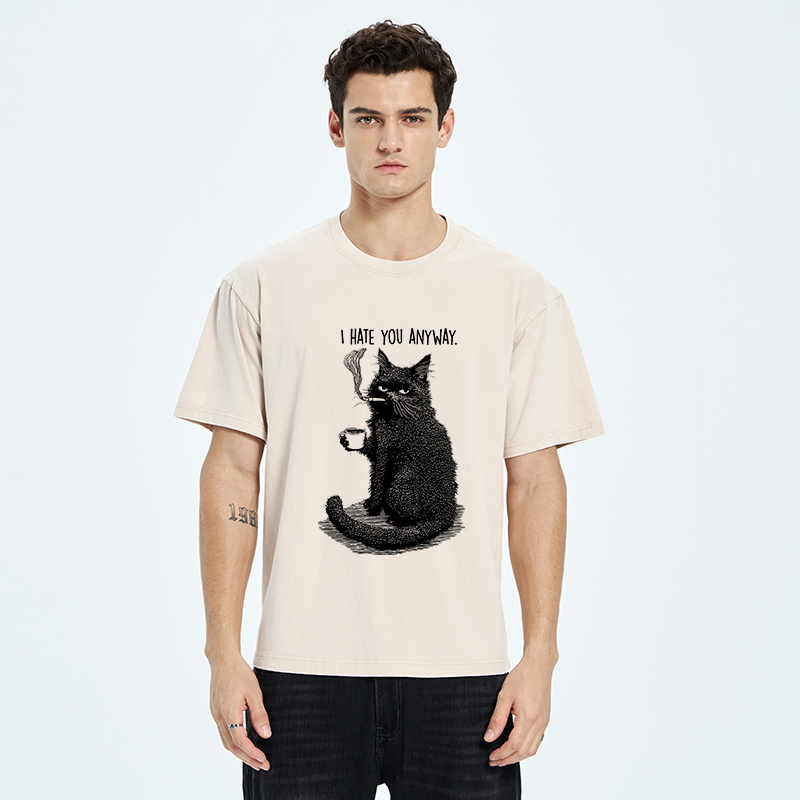 Tokyo-Tiger Cat Hate You Washed T-Shirt