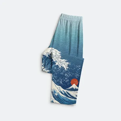 Tokyo-Tiger The Great Wave Off Fuji Family Pajama Sets