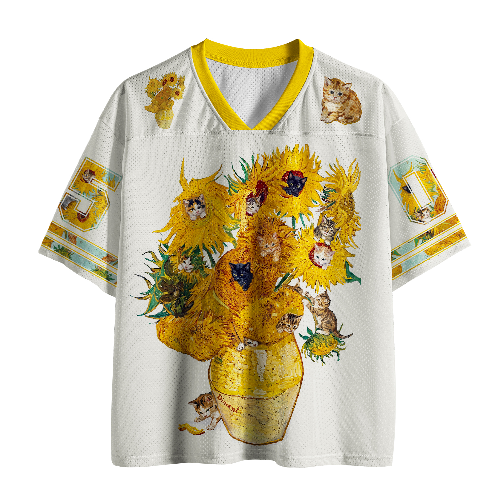 Tokyo-Tiger Sunflower Cats Mesh Jersey