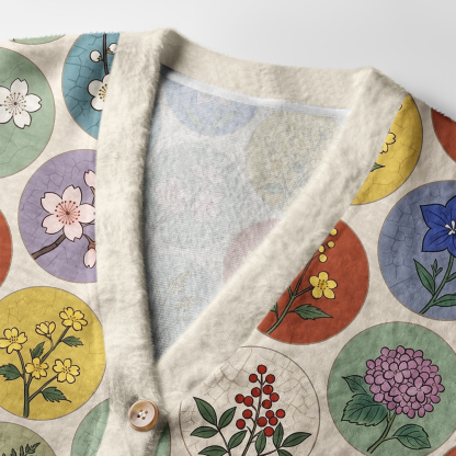 Tokyo-Tiger Circle Botanicals Ugly Cardigan Sweater